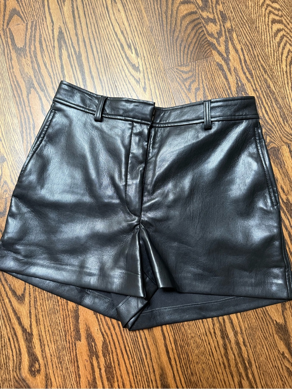 New Babaton Black Vegan Leather Shorts